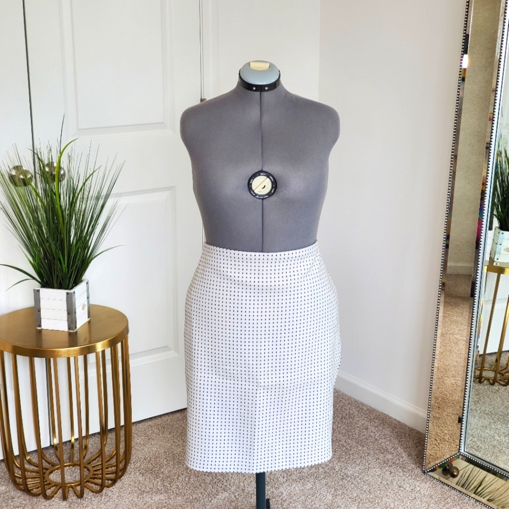 Express Women's Pencil Skirt, White/Black (Size 18) - Picture 1 of 7